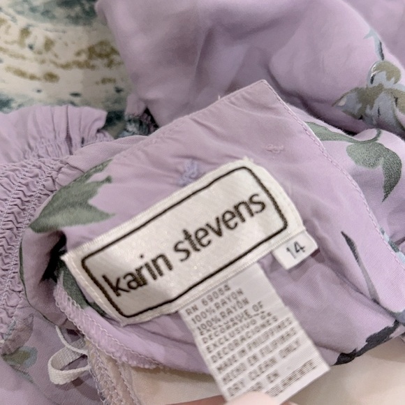 Karin Stevens Purple Puff Sleeve Midi Sundress size 14 - Picture 7 of 9